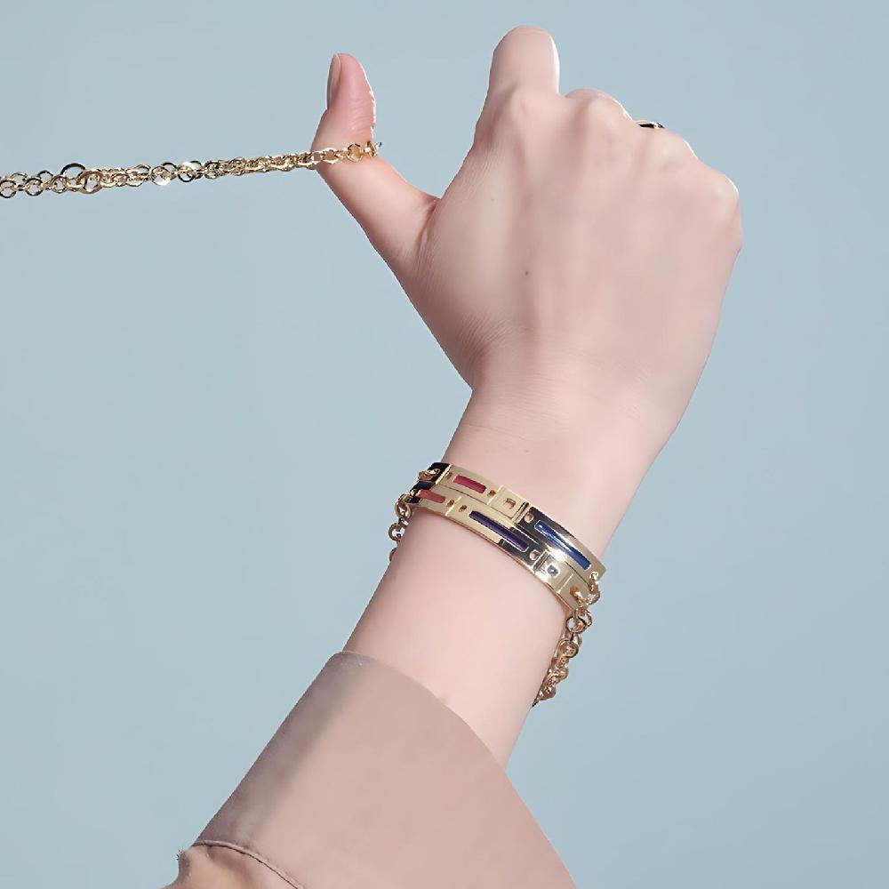 Unoaerre Bracciale in bronzo dorato e smalto colorato | UNOAERRE Gioielli Convenienza