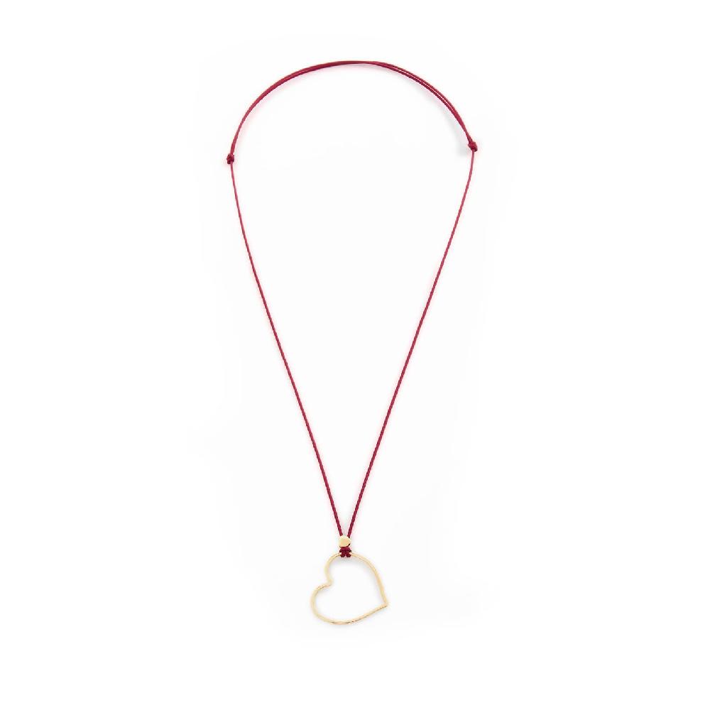 Unoaerre Collana con pendente cuore in oro e cordino rosso | UNOAERRE Gioielli Fino Al -60%