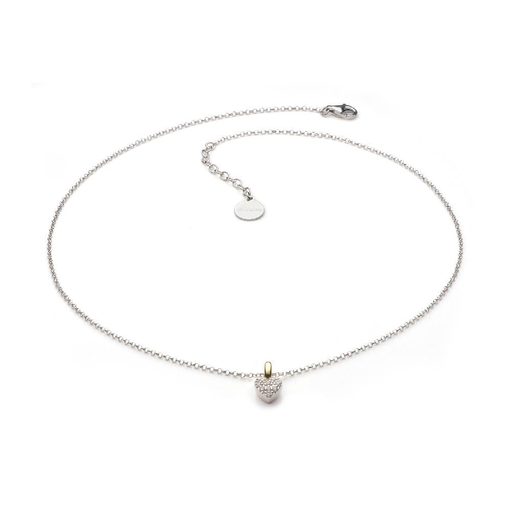 Unoaerre Collana in argento con cuore e zirconi | UNOAERRE Gioielli Negozio