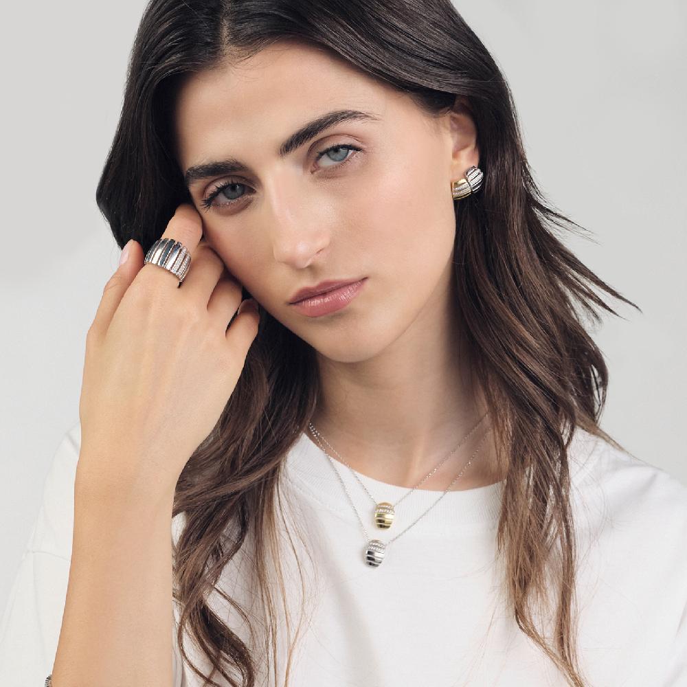 Unoaerre Collana in argento bicolore e zirconi | UNOAERRE Gioielli Online
