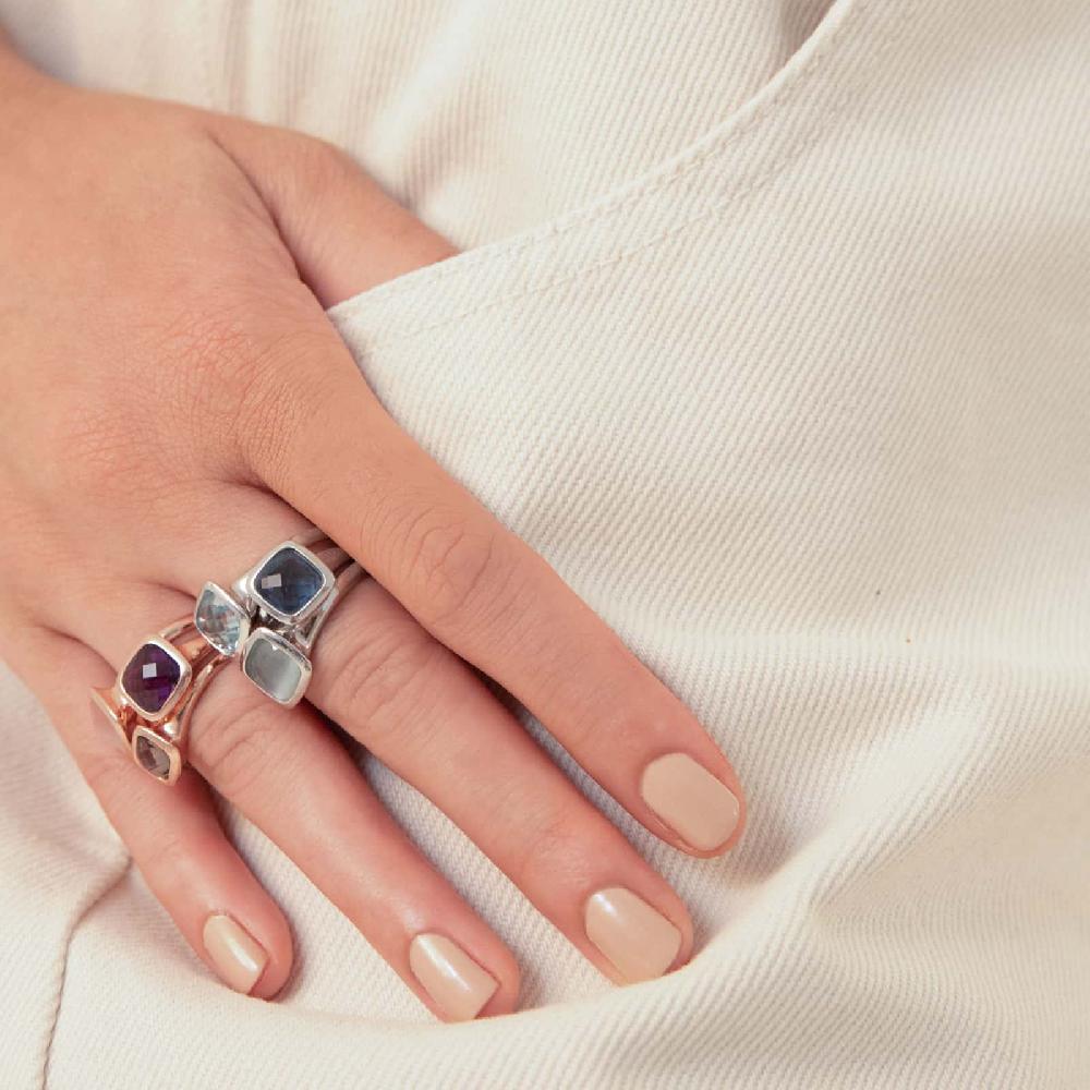 Unoaerre Anello donna Unoaerre in argento e cristallo blu | UNOAERRE Gioielli Saldi Di Fabbrica