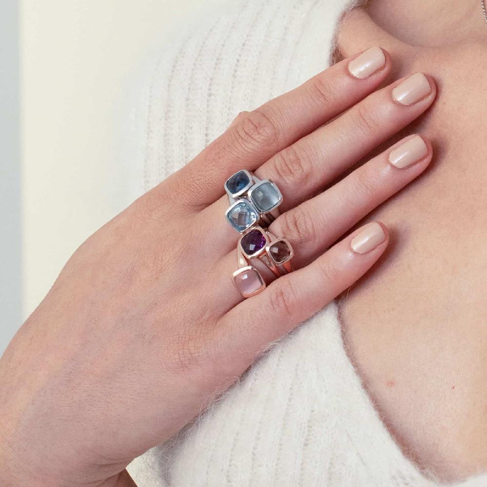 Unoaerre Anello donna Unoaerre in argento e cristallo blu | UNOAERRE Gioielli Saldi Di Fabbrica