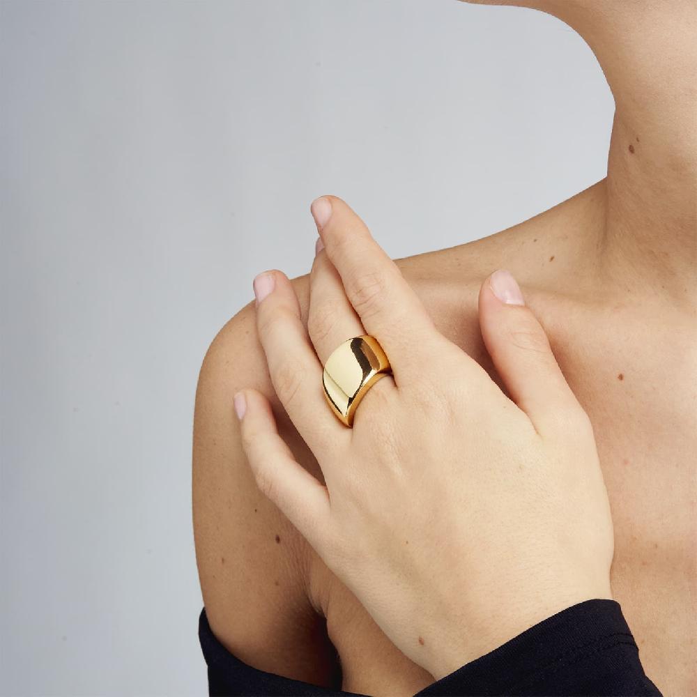 Unoaerre Anello in bronzo dorato a fascia | UNOAERRE Gioielli Outlet