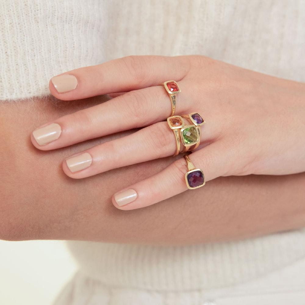 Unoaerre Anello donna argento e cristallo citrino | UNOAERRE Gioielli Shopping Online