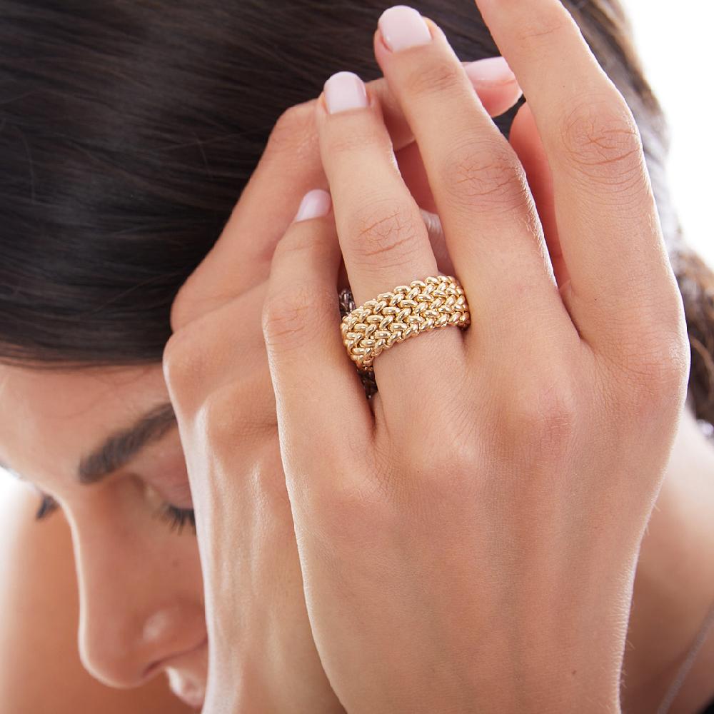Unoaerre Anello in argento dorato a fascia | UNOAERRE Gioielli Affare Del Giorno