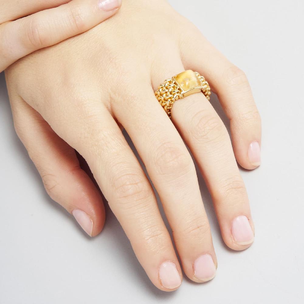 Unoaerre Anello in argento con Quarzo naturale giallo Chicco | UNOAERRE Gioielli Novità