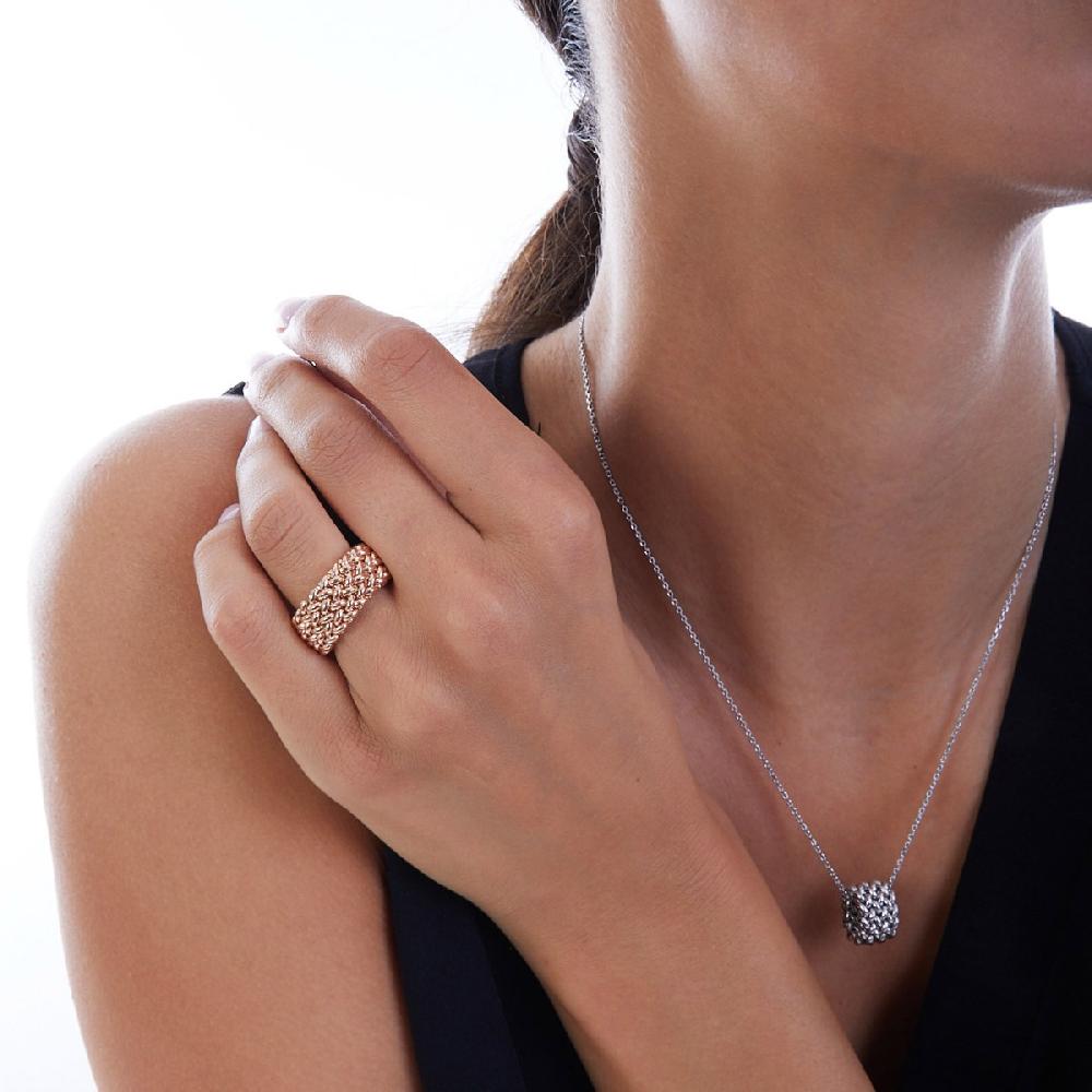 Unoaerre Anello in argento e oro rosa | UNOAERRE Gioielli Offerta