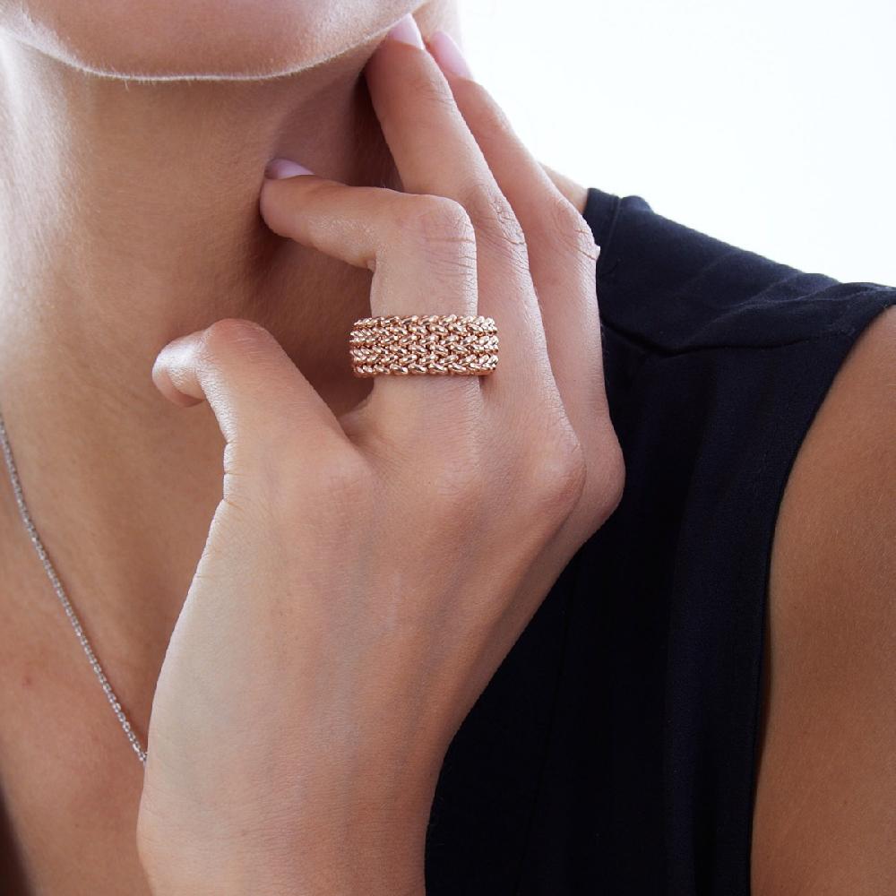 Unoaerre Anello in argento e oro rosa | UNOAERRE Gioielli Offerta