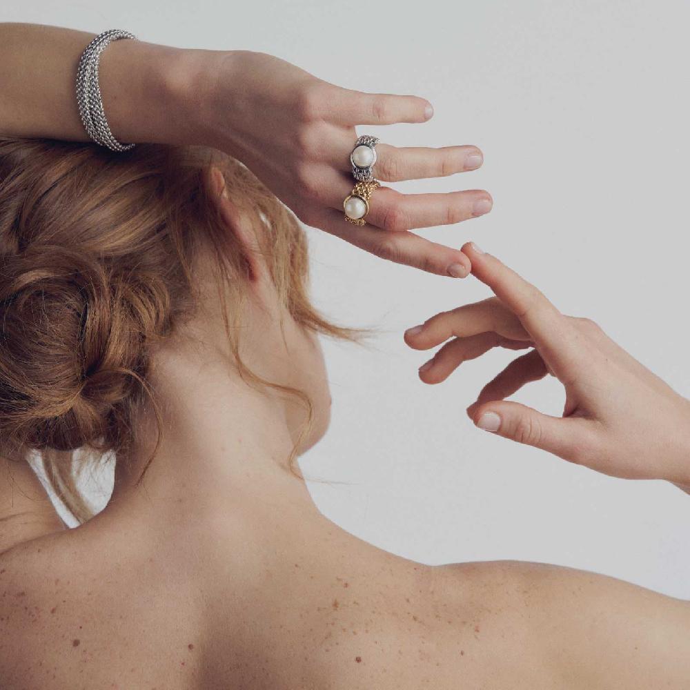 Unoaerre Anello donna argento dorato con perla naturale | UNOAERRE Gioielli Fino Al -60%
