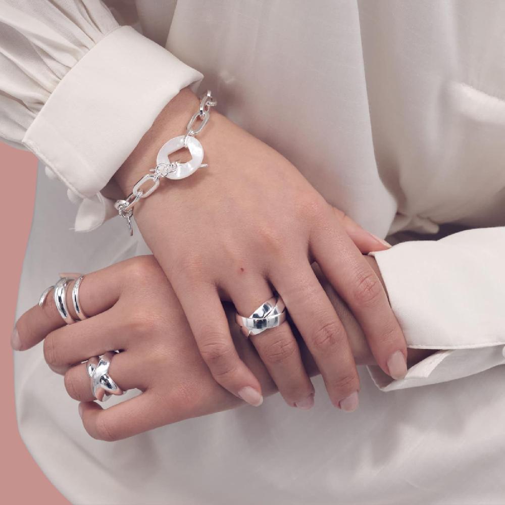 Unoaerre Bracciale catena argentata e madreperla | UNOAERRE Gioielli Sconto
