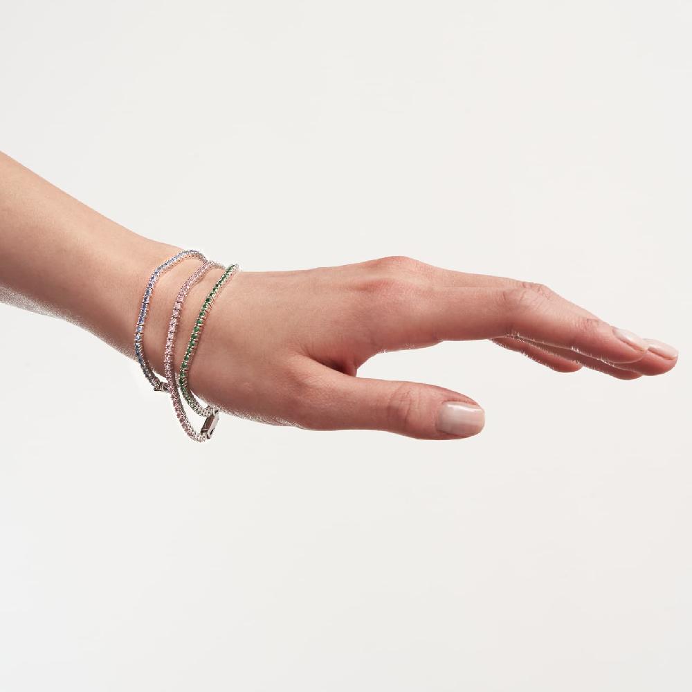 Unoaerre Bracciale tennis in argento con zirconi verdi | UNOAERRE Gioielli Offerte