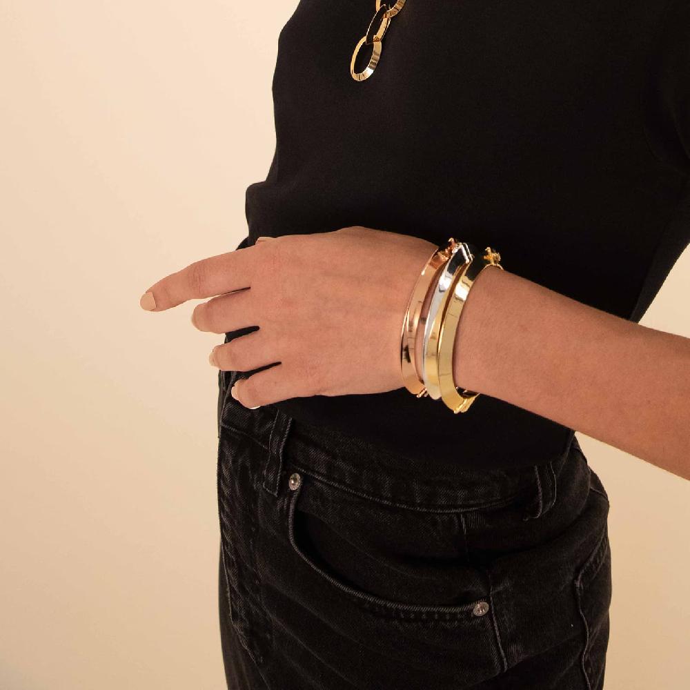 Unoaerre Bracciale dorato rosa rigido a tubo triangolare da donna | UNOAERRE Gioielli Fino Al -60%