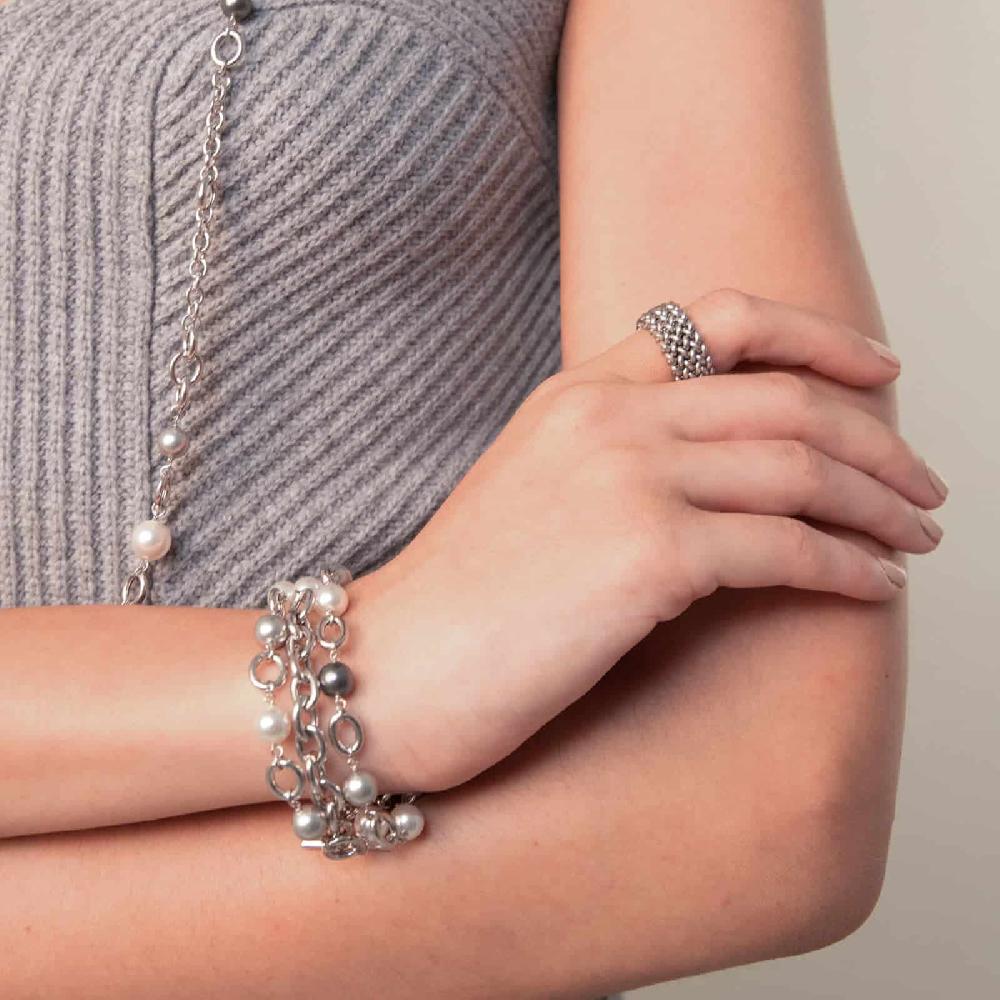 Unoaerre Unoaerre Bracciale in argento con perle bianche | UNOAERRE Gioielli Sottocosto