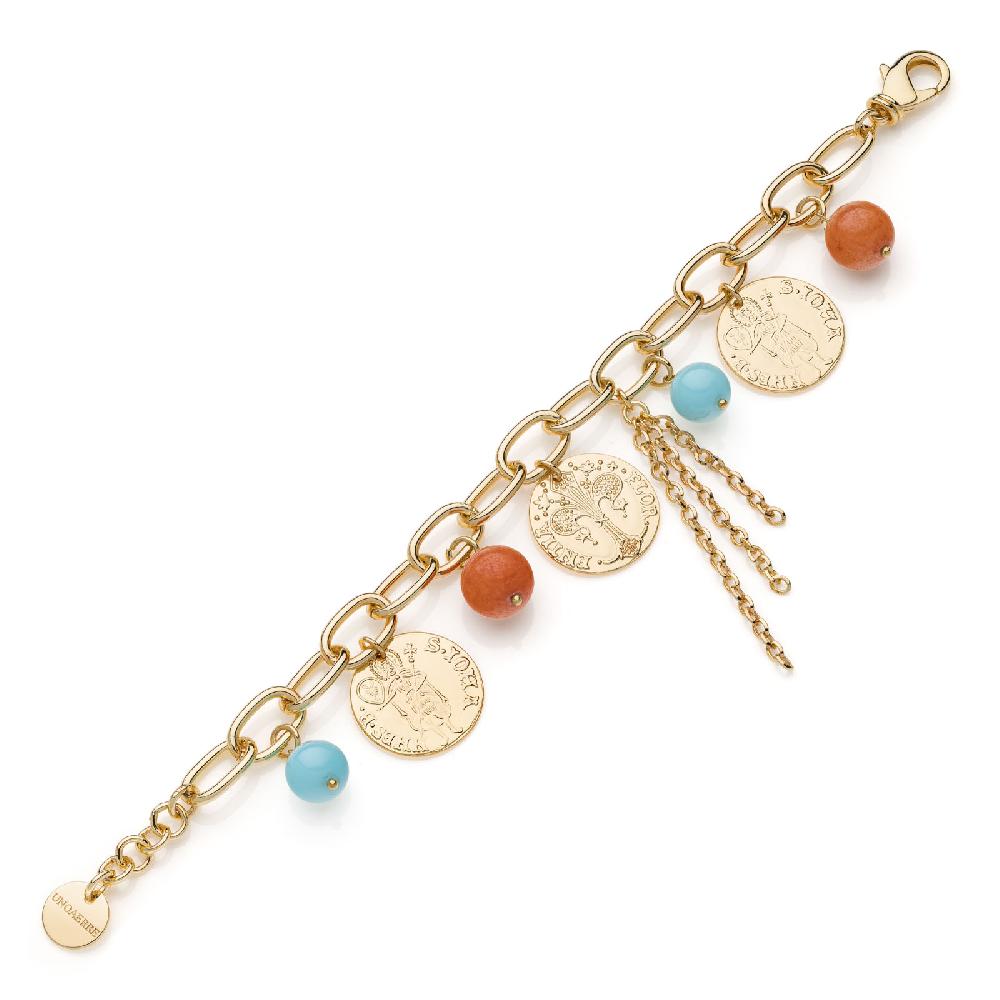 Unoaerre Bracciale in bronzo dorato con charms | UNOAERRE Gioielli Nuovi prodotti