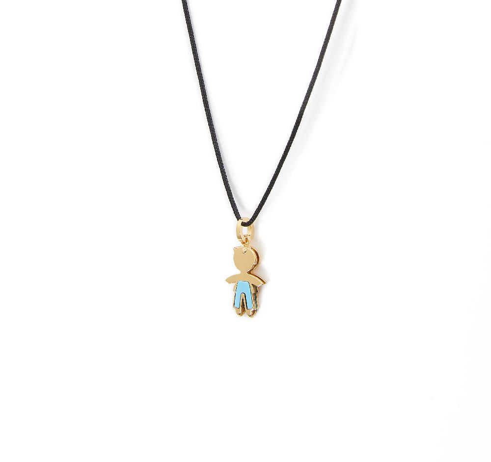 Unoaerre Collana con pendente in oro e smalto azzurro bimbo | UNOAERRE Gioielli Negozi Online