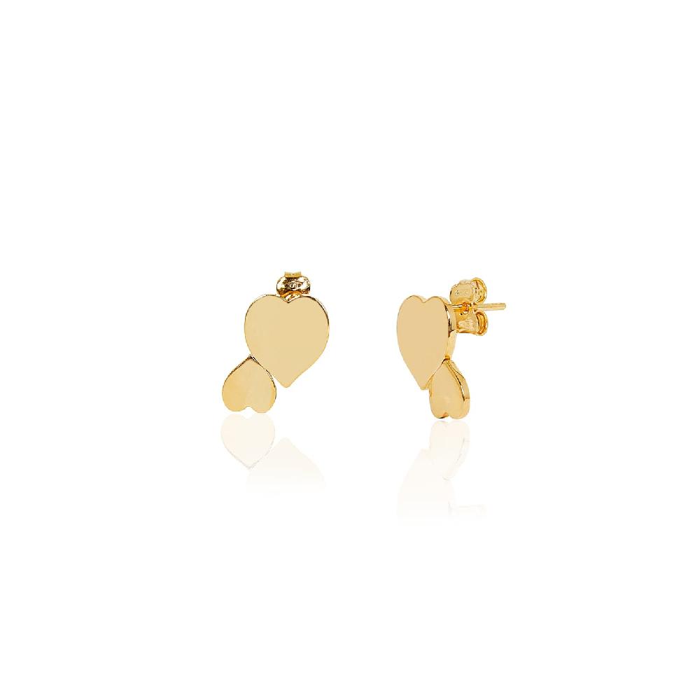 Unoaerre Orecchini in oro con doppio cuore | UNOAERRE Gioielli Italy