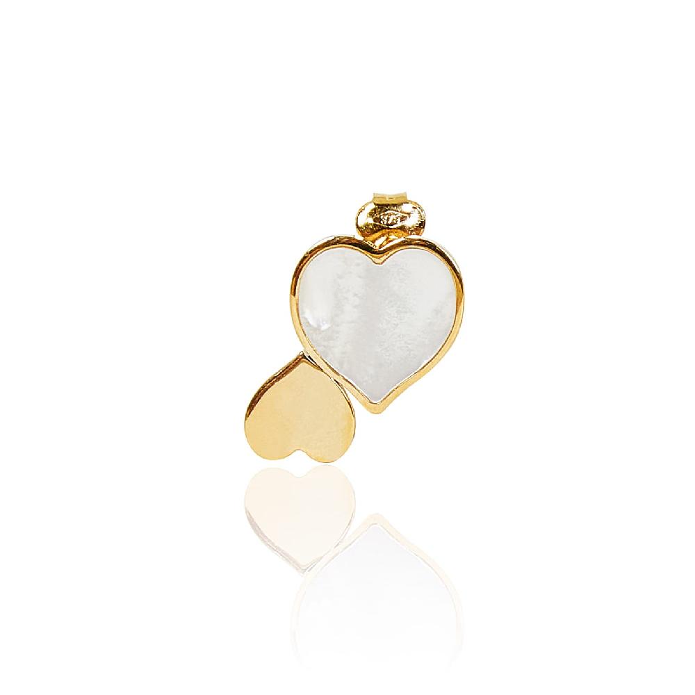 Unoaerre Orecchini in oro con cuori e madreperla | UNOAERRE Gioielli In Linea