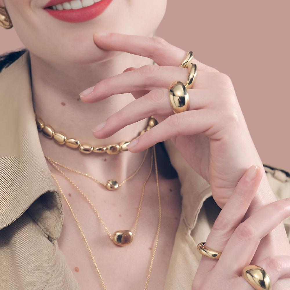 Unoaerre Collana in argento dorato con ciondolo | UNOAERRE Gioielli Offerte