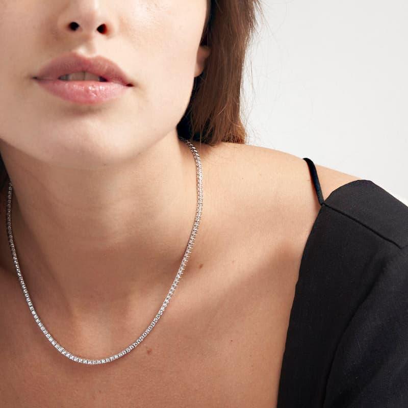 Unoaerre Collana tennis in argento rodiato con cubic zirconia | UNOAERRE Gioielli Offerta Pasqua