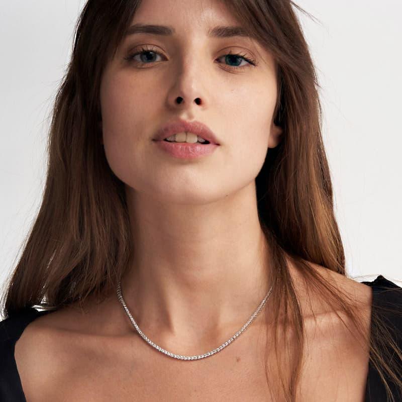 Unoaerre Collana tennis in argento rodiato con cubic zirconia | UNOAERRE Gioielli Offerta Pasqua