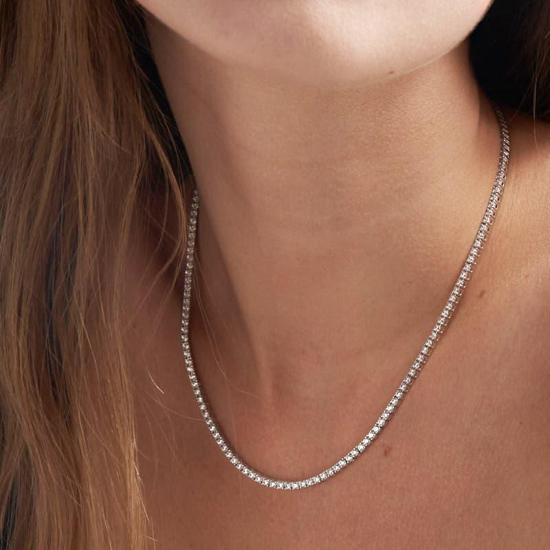 Unoaerre Collana tennis in argento rodiato con cubic zirconia | UNOAERRE Gioielli Offerta Pasqua