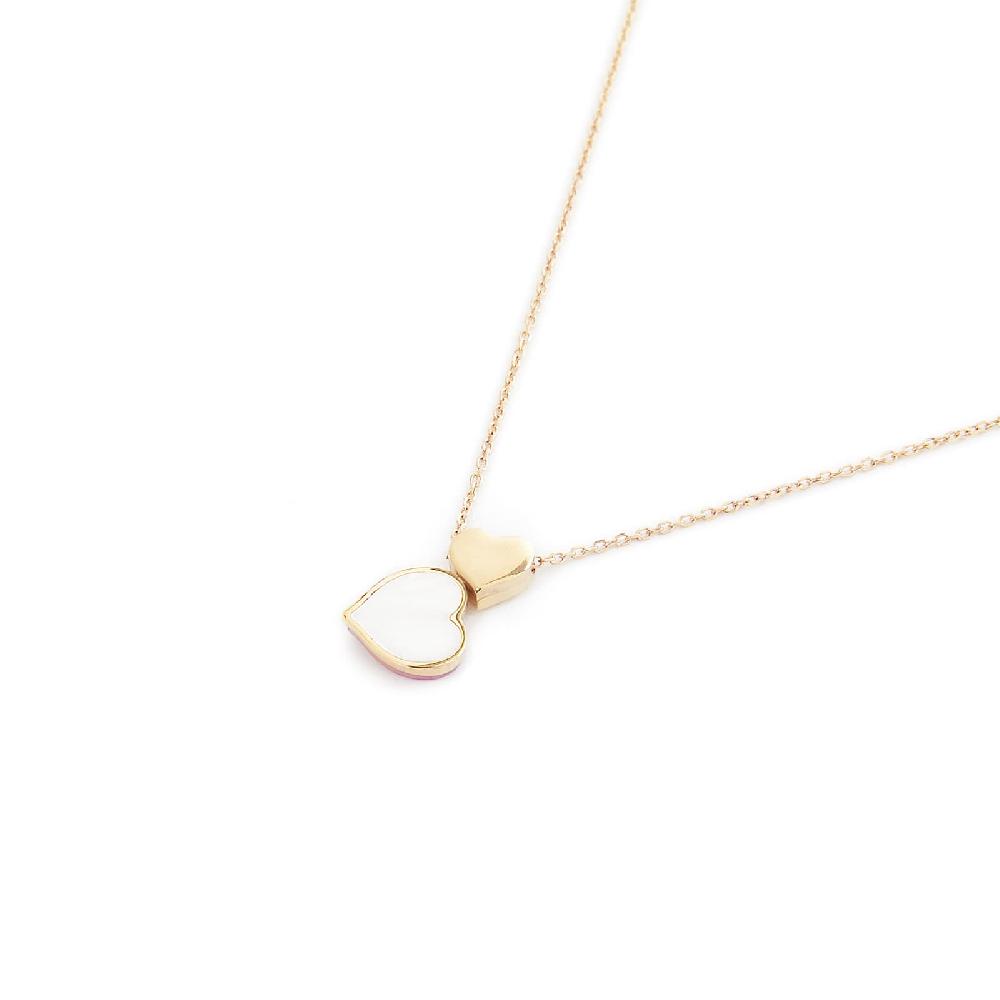 Unoaerre Collana in oro con cuori in oro e madreperla | UNOAERRE Gioielli Offerta San Valentino