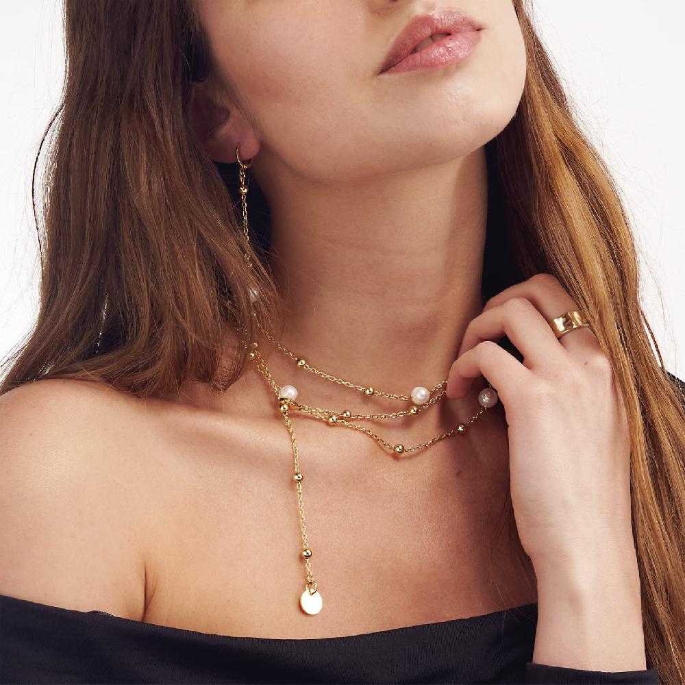 Unoaerre Collana in bronzo dorato con perle | UNOAERRE Gioielli Offerta Anniversario