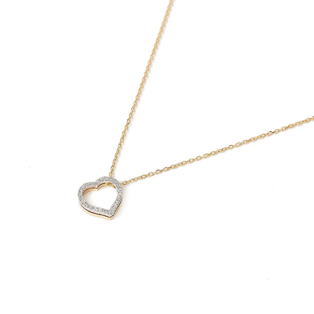 Unoaerre Collana corta in oro con cuore e diamanti | UNOAERRE Gioielli Offerta migliore