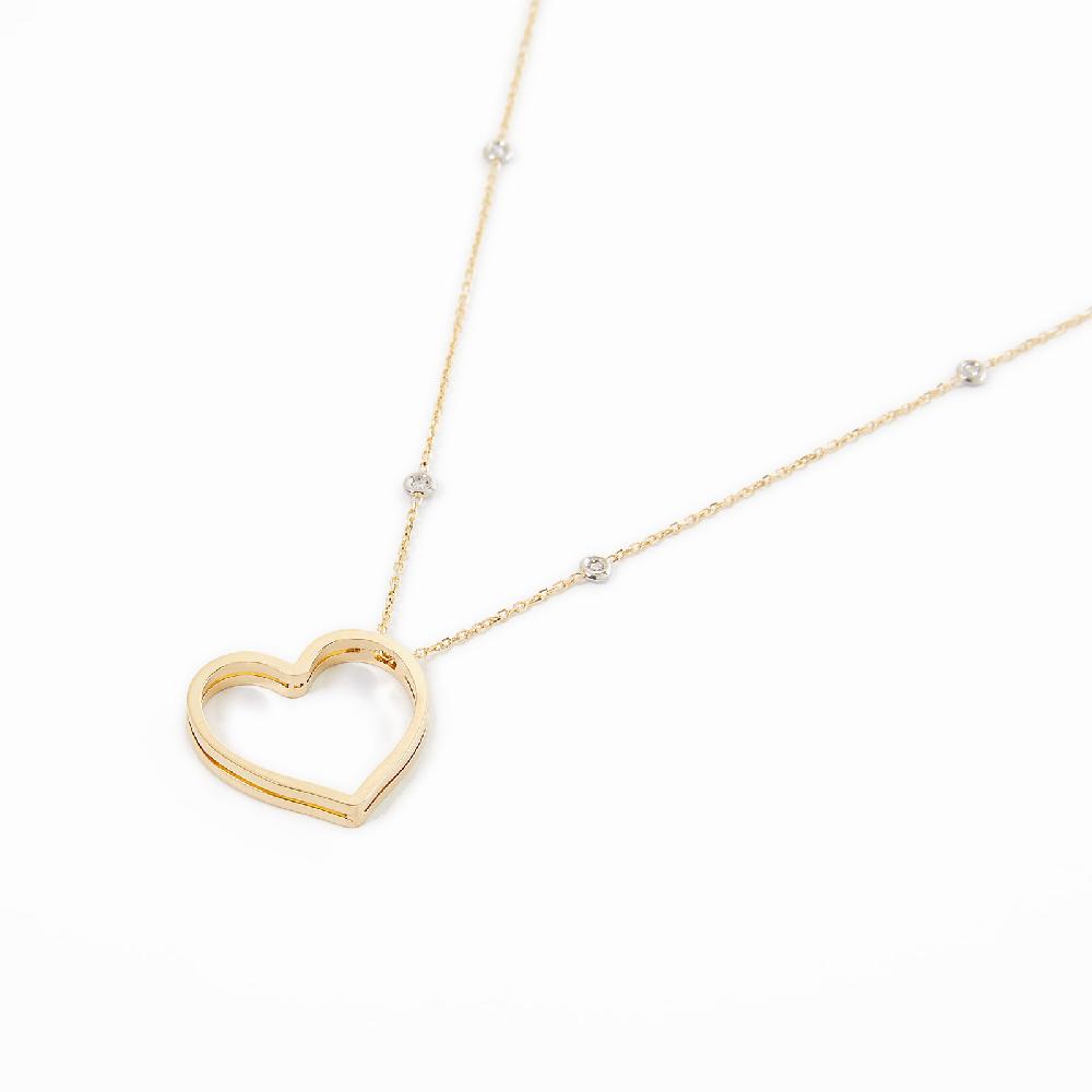 Unoaerre Collana in oro con cuore e diamanti | UNOAERRE Gioielli Latest fashion