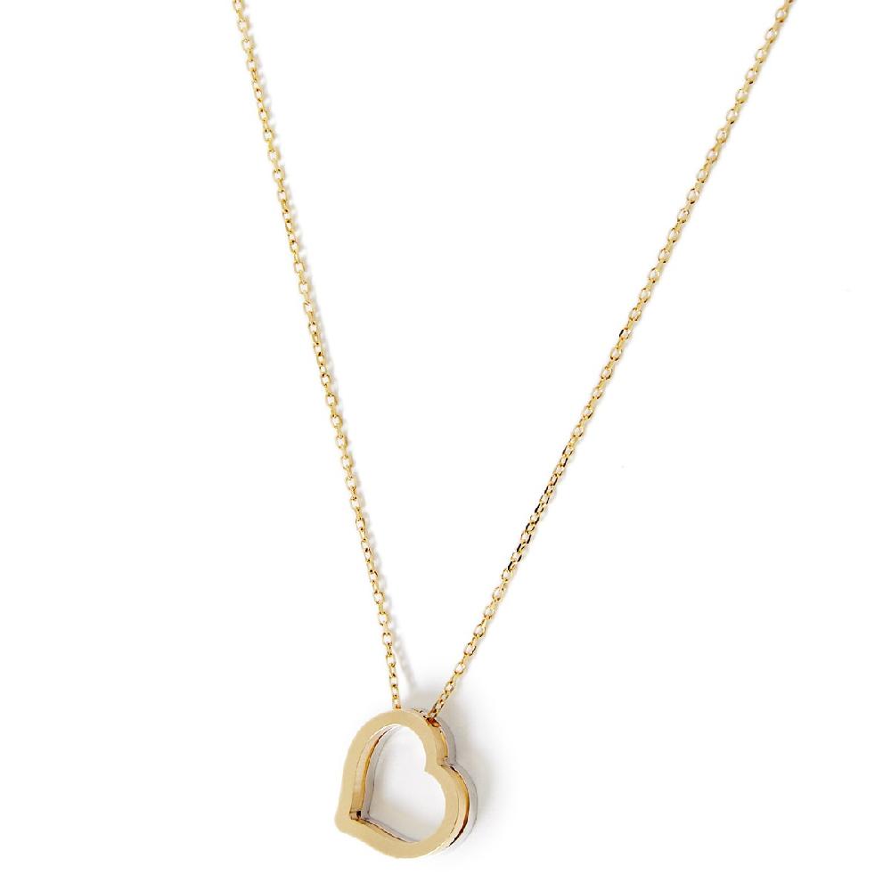 Unoaerre Collana in oro con pendente cuore bicolore | UNOAERRE Gioielli Offerta temporanea