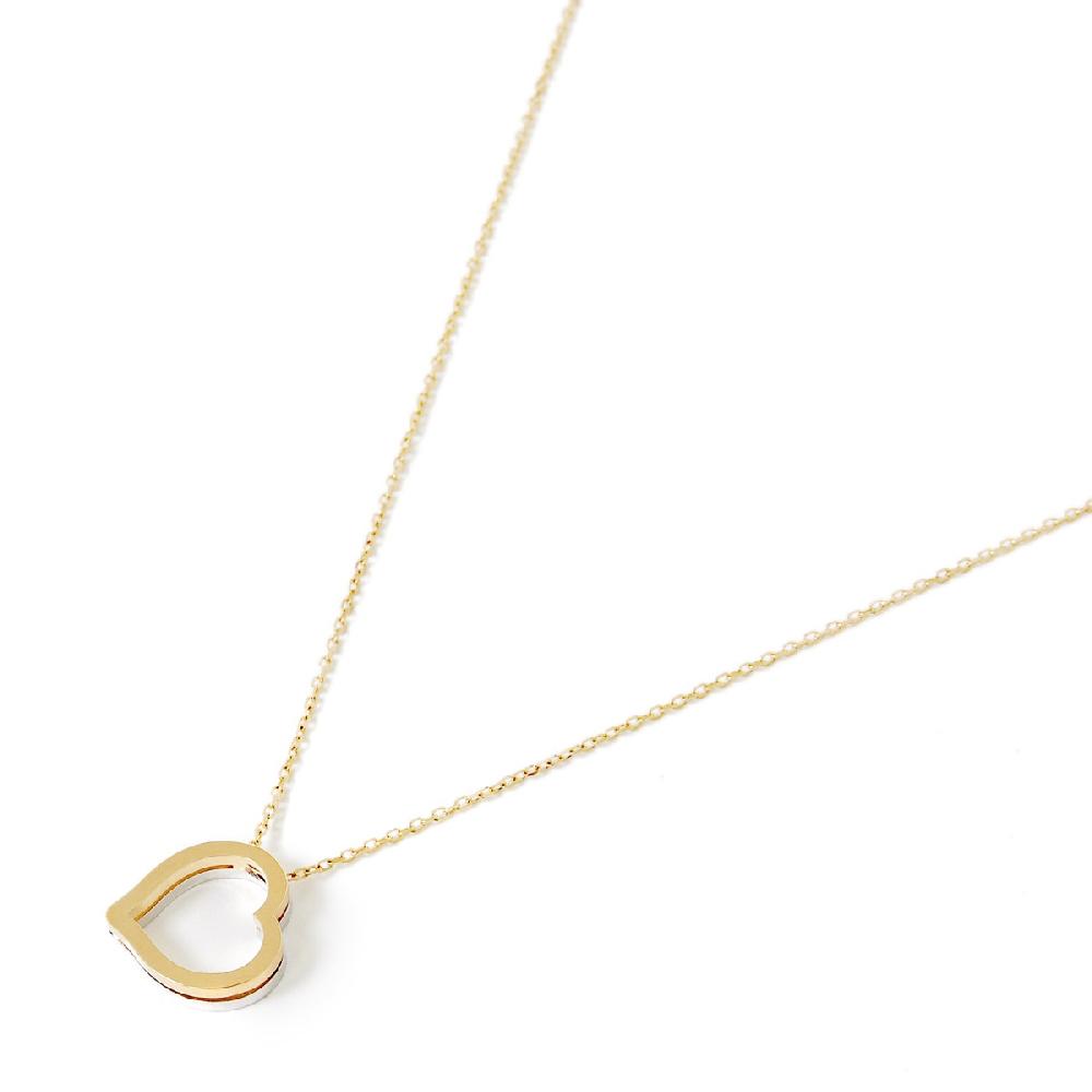 Unoaerre Collana in oro con pendente cuore bicolore | UNOAERRE Gioielli Offerta temporanea