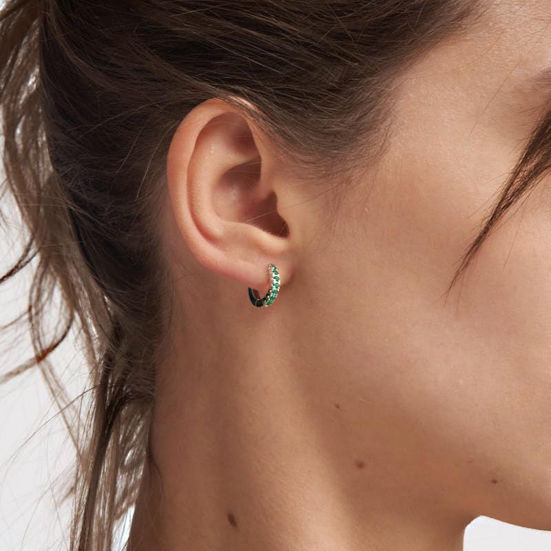 Unoaerre Orecchini in argento con zirconia cubica verde | UNOAERRE Gioielli Sconti VIP
