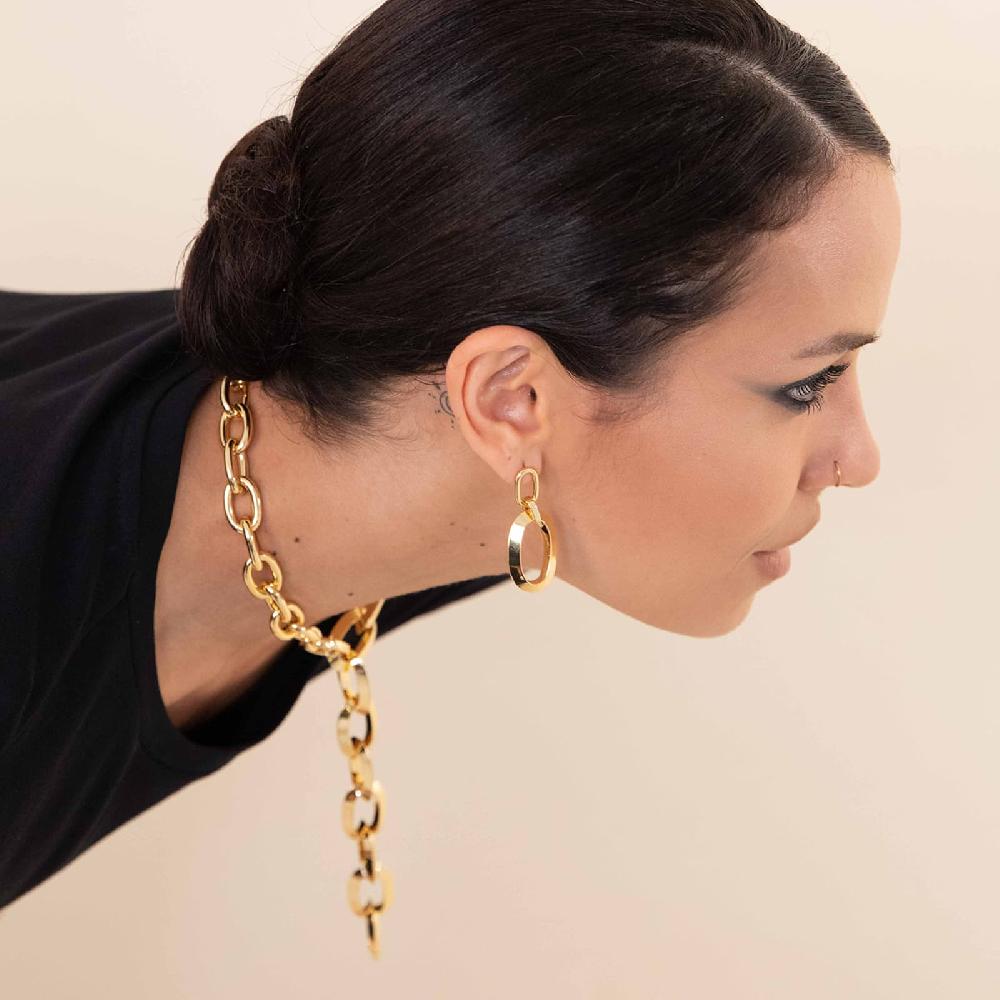 Unoaerre Bracciale argentato rigido a tubo triangolare da donna | UNOAERRE Gioielli In Vendita