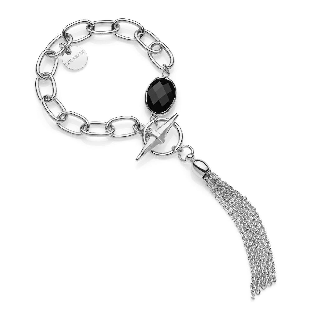 Unoaerre Bracciale catena argento e pietra nera | UNOAERRE Gioielli Moda