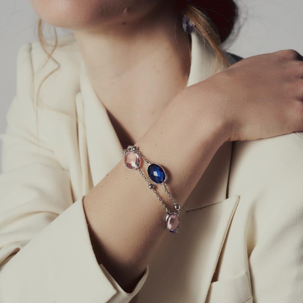 Unoaerre Bracciale donna con pietre rosa e blu | UNOAERRE Gioielli Offerta esclusiva