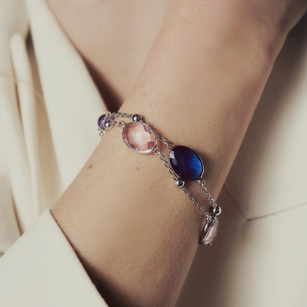 Unoaerre Bracciale donna con pietre rosa e blu | UNOAERRE Gioielli Offerta esclusiva