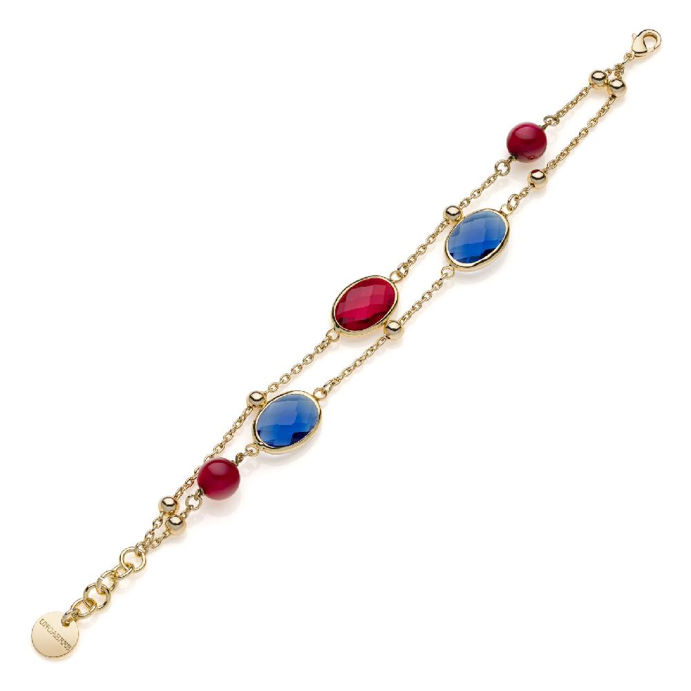 Unoaerre Bracciale donna con pietre rosse e blu | UNOAERRE Gioielli