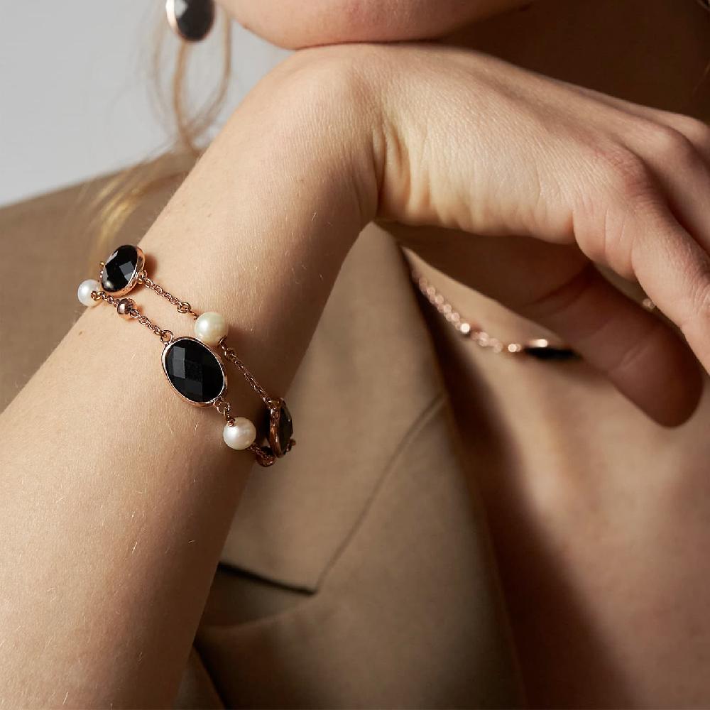 Unoaerre Bracciale donna con pietre nere e perle | UNOAERRE Gioielli Black Friday