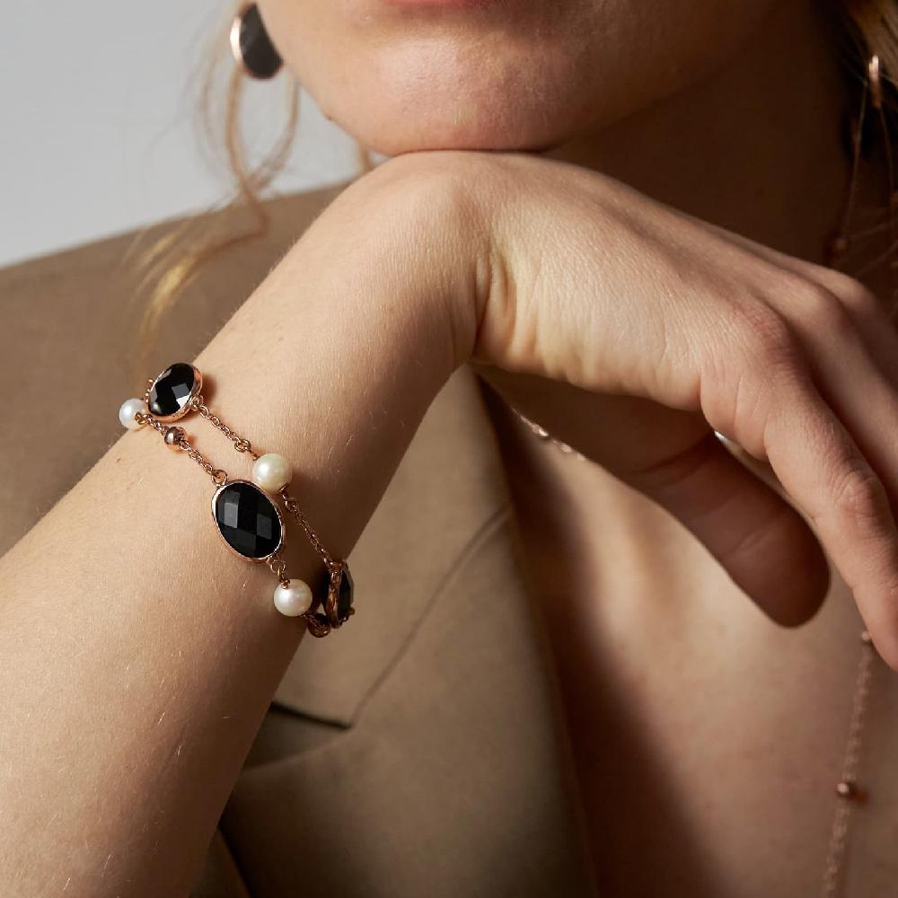 Unoaerre Bracciale donna con pietre nere e perle | UNOAERRE Gioielli Black Friday