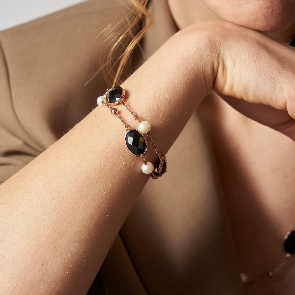 Unoaerre Bracciale donna con pietre nere e perle | UNOAERRE Gioielli Black Friday