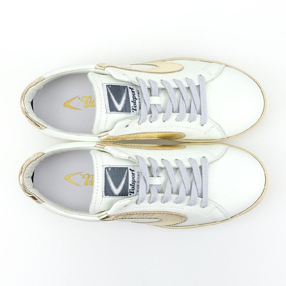 Valsport Tournament Classic Metal Leather Bianco Oro Laminato Saldi Di Fabbrica