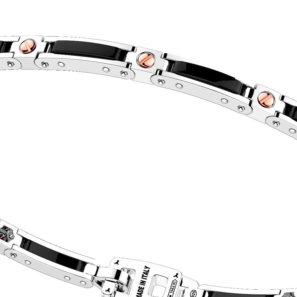 Zancan Bracciale Zancan in argento e ceramica con viti in oro rosa Offerta