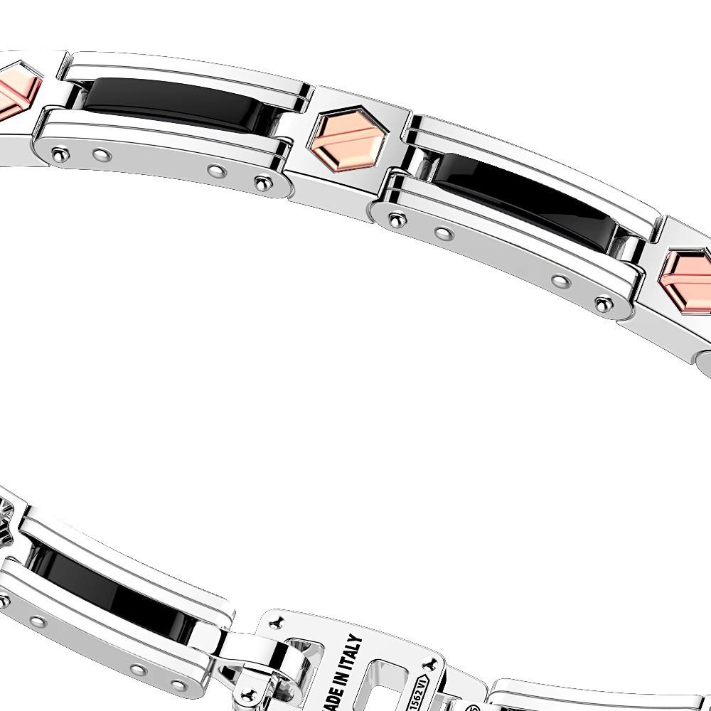 Zancan Bracciale Zancan in argento e ceramica con viti in oro rosa In Vendita