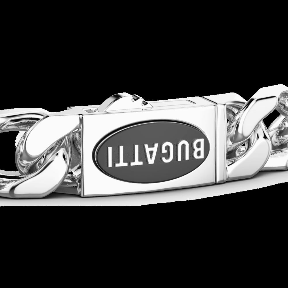 Zancan Bracciale Bugatti groumette in argento 925 con targa centrale In Saldo