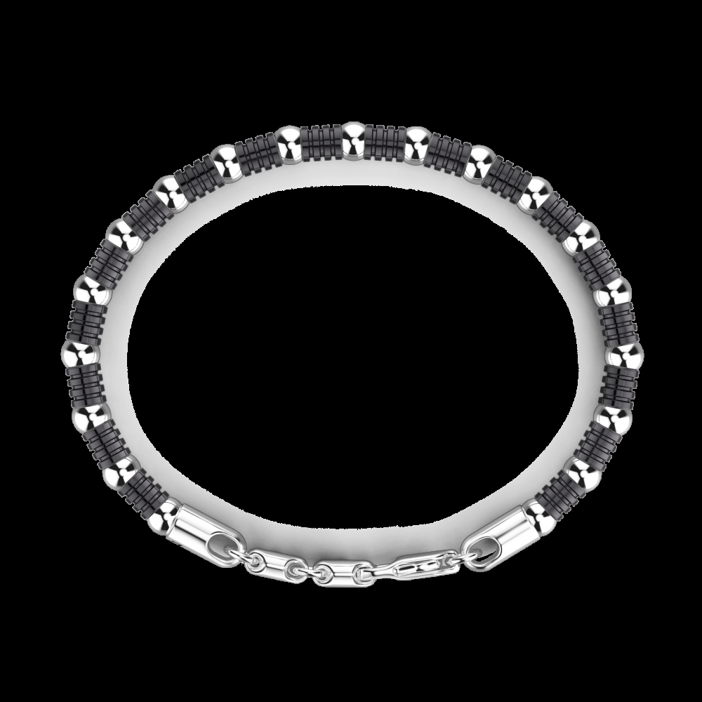 Zancan Bracciale Zancan morbido in argento a sfere ed elementi tubolari Spedizione Gratuita