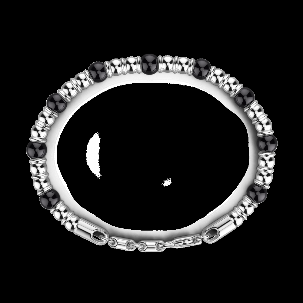 Zancan Bracciale Zancan morbido con sfere in argento e in pietre dure naturali Qualità Garantita