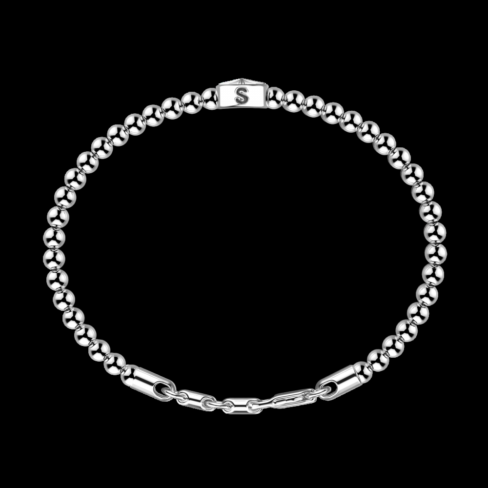 Zancan Bracciale Zancan morbido con sfere in argento e rosa dei venti Sconto