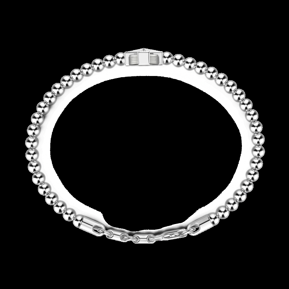 Zancan Bracciale Zancan morbido con sfere in argento e croce greca Economico