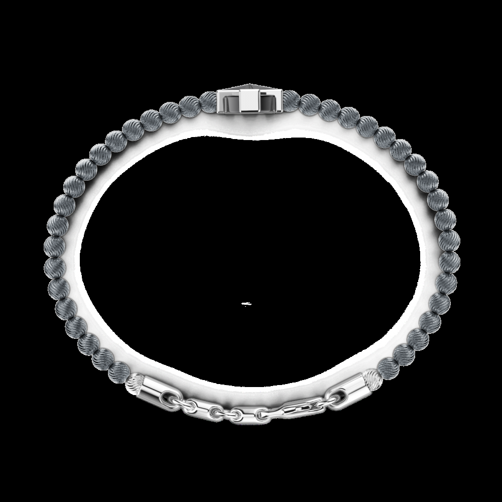 Zancan Bracciale Zancan morbido con sfere in argento e croce greca Online
