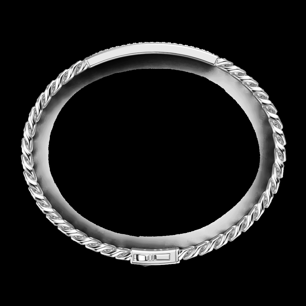 Zancan Bracciale grumetta Zancan in argento con pietre nere Vendita Calda